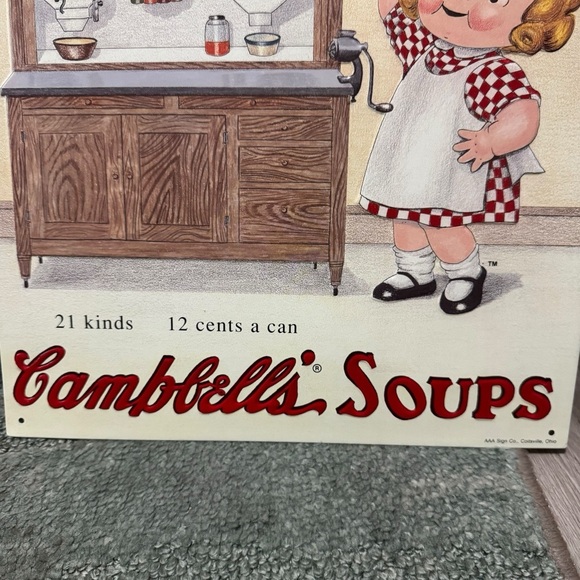 1993 Campbell’s Soup Sign #18 AAA Girl Metal Decor - Picture 7 of 9